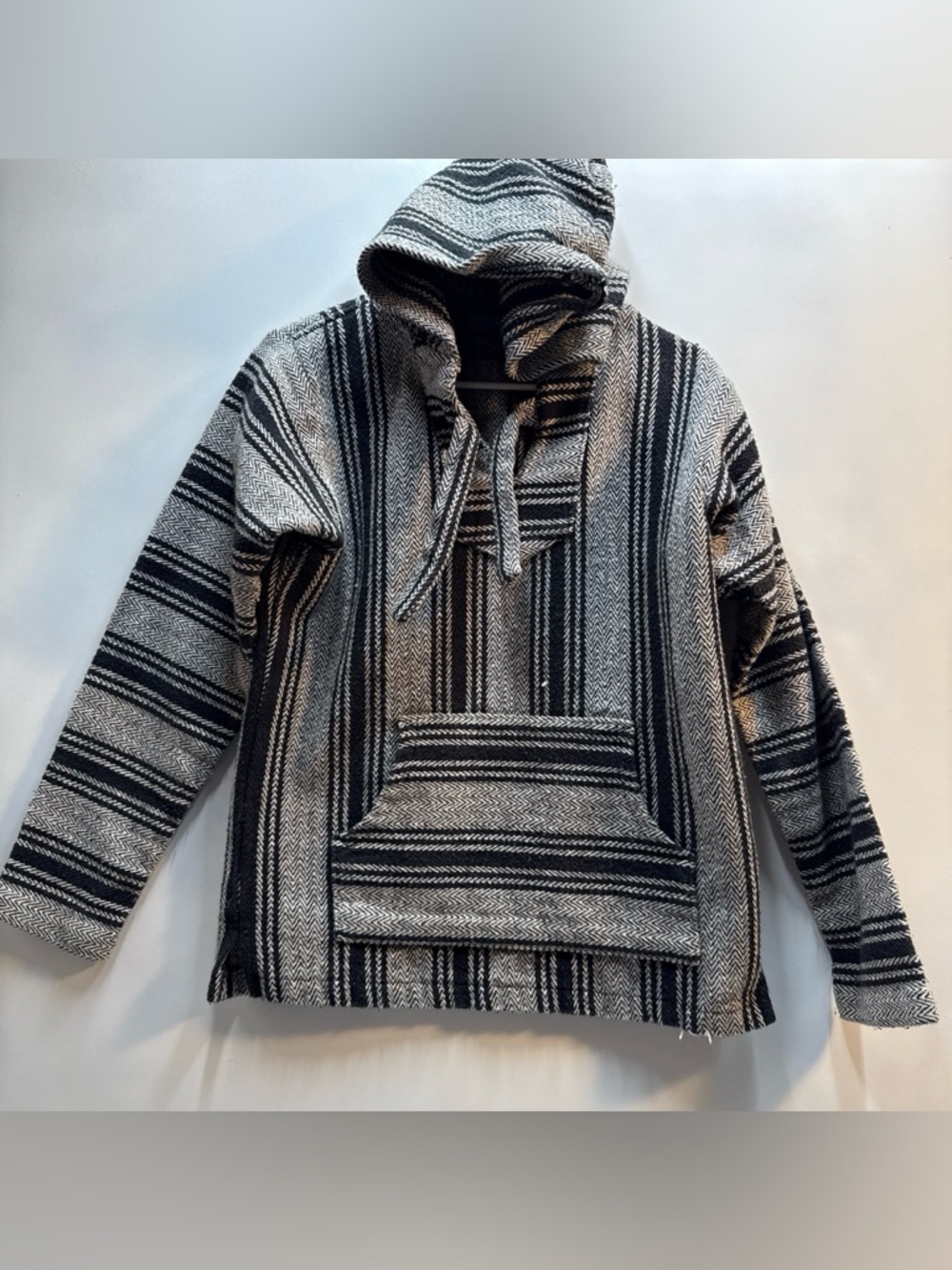Retro Fit Mens Black and White Baja Hoodie